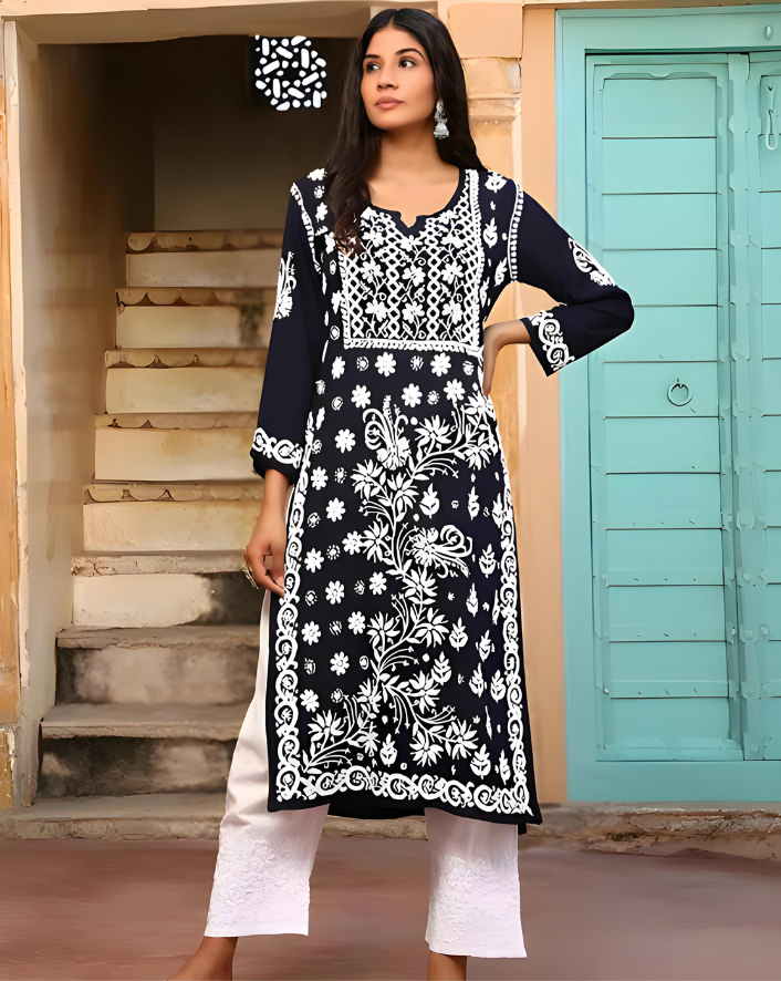 Ready-to-Wear Lucknow Chikankari Kurti and Pant Set